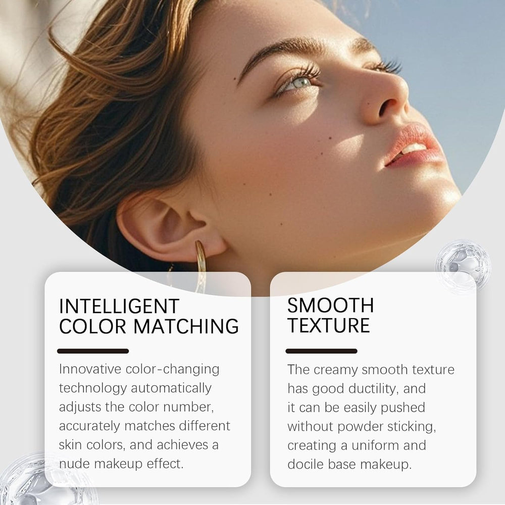 Generic XngQuJoy Cream Stick V White color-change swatch demonstrates skin-matching tint.