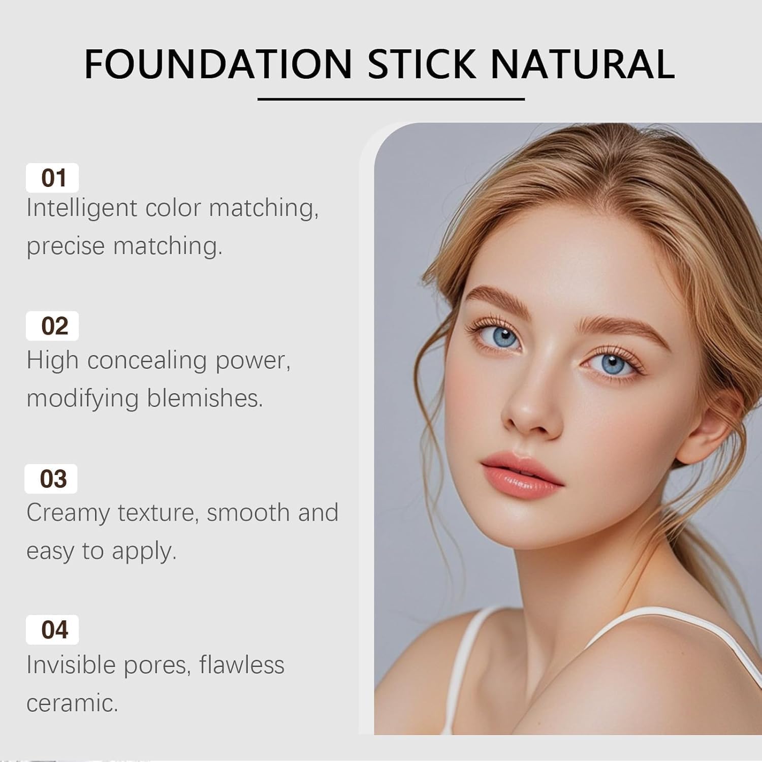 XngQuJoy Cream Stick V White dewy finish on skin for a natural glow.