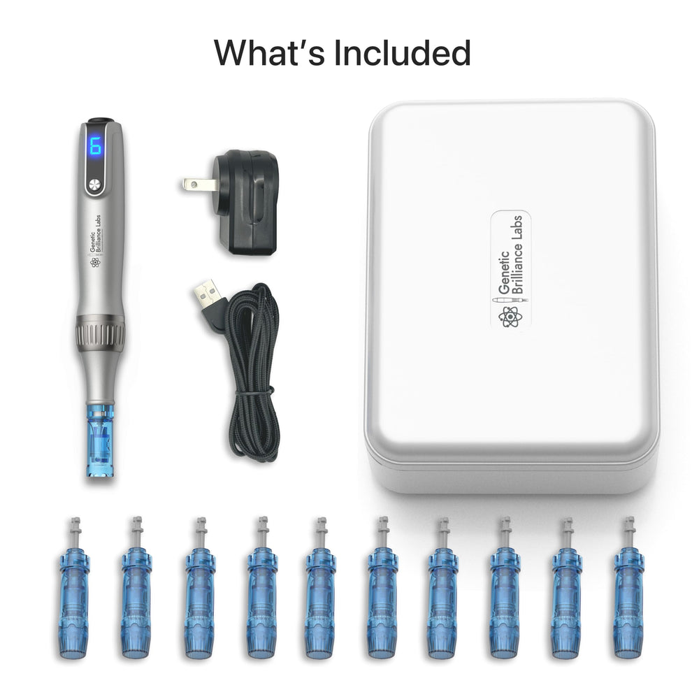 Genetic Brilliance Labs wireless cosmetic pen for the body, improving texture and glow.