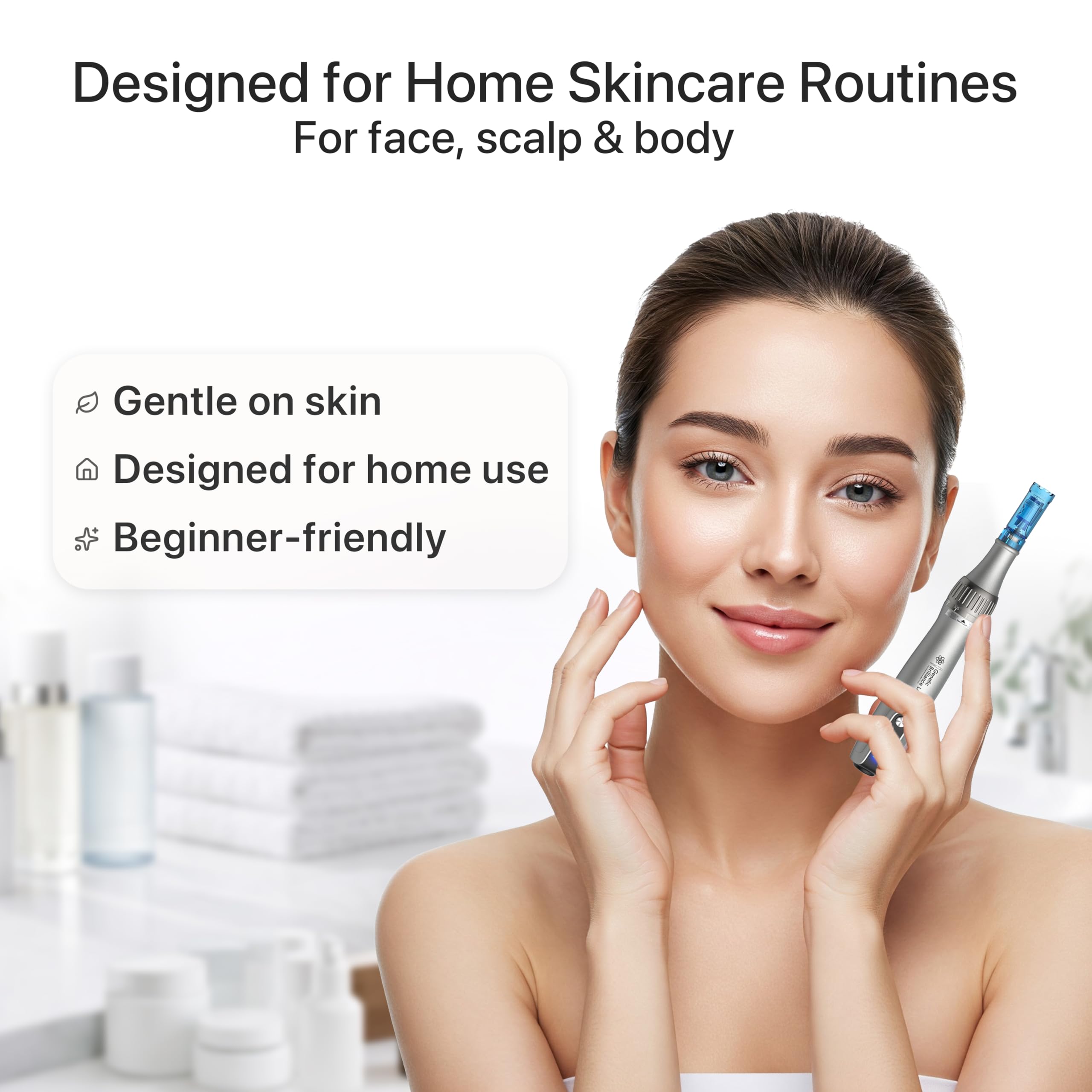Genetic Brilliance Labs wireless cosmetic pen for the scalp, supports soothing micro-treatment.