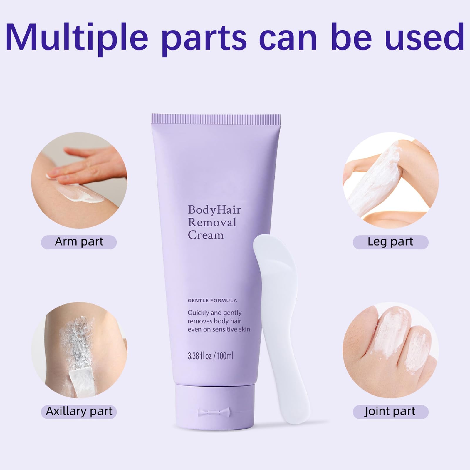 Gentle Body Hair Removal Cream suitable for all skin types.