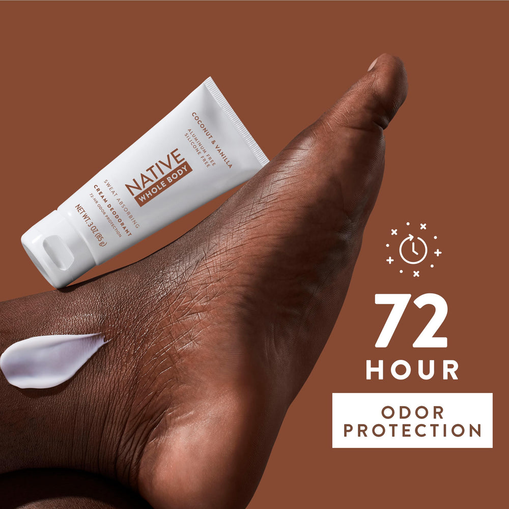 Gentle formula Native deodorant cream designed for comfortable wear.