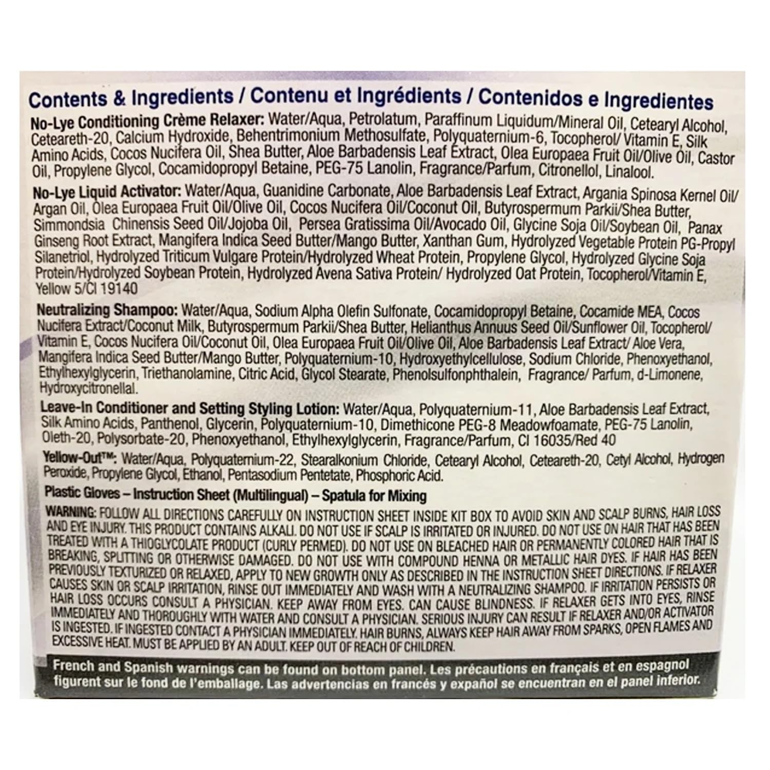 Gentle Treatment no-lye kit grey pack close-up: convenient, quick processing with even results.