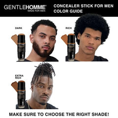 Gentlehomme concealer stick highlighting dark circles under eyes for balanced tone.