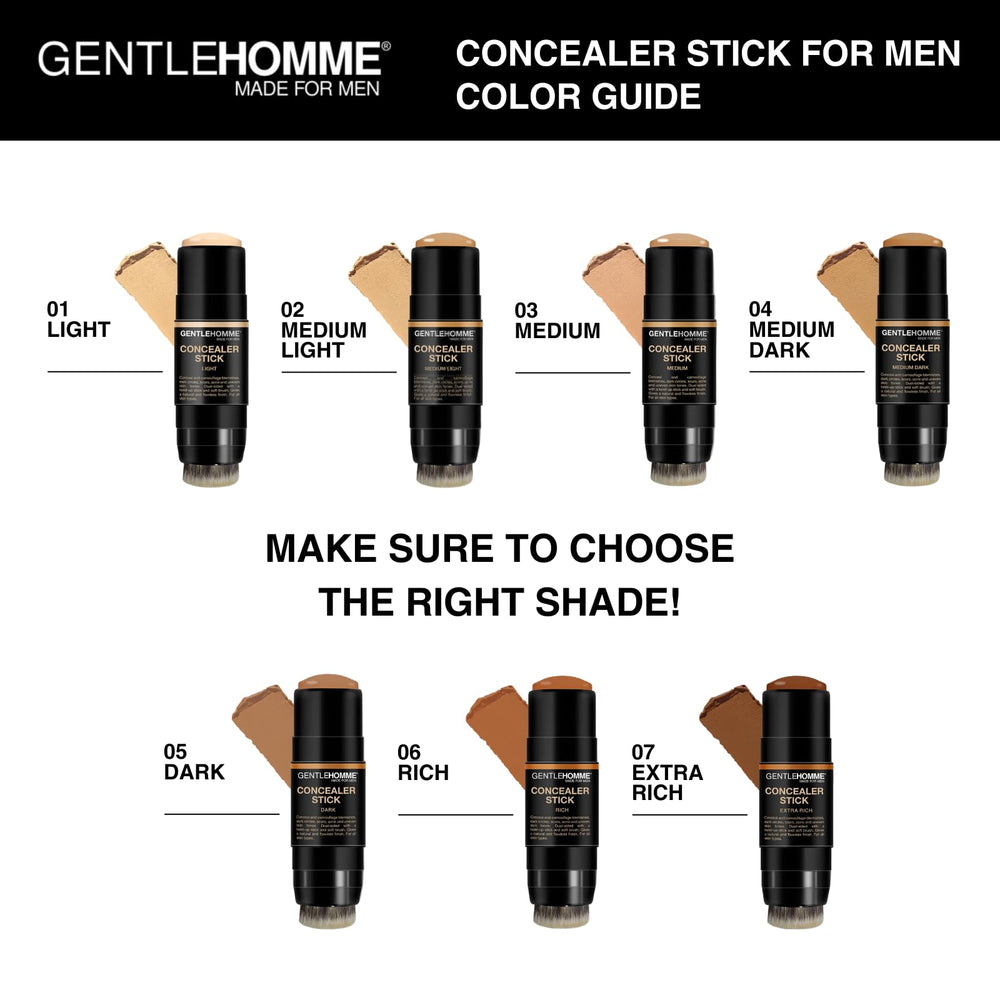 Gentlehomme concealer stick is compact for easy touch-ups on the go.