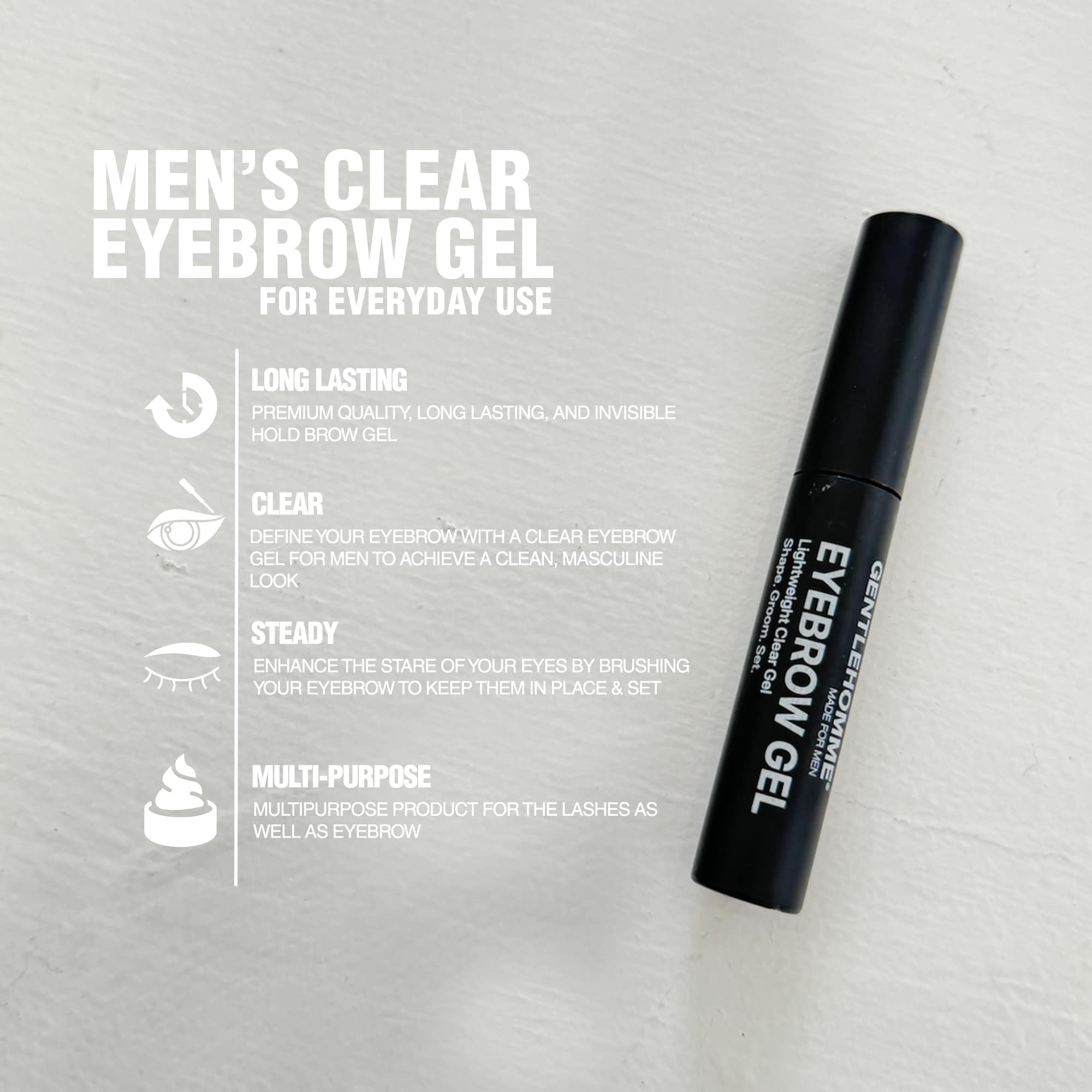 Gentlehomme Eyebrow Gel 3-pack packaging highlighting value and convenience.