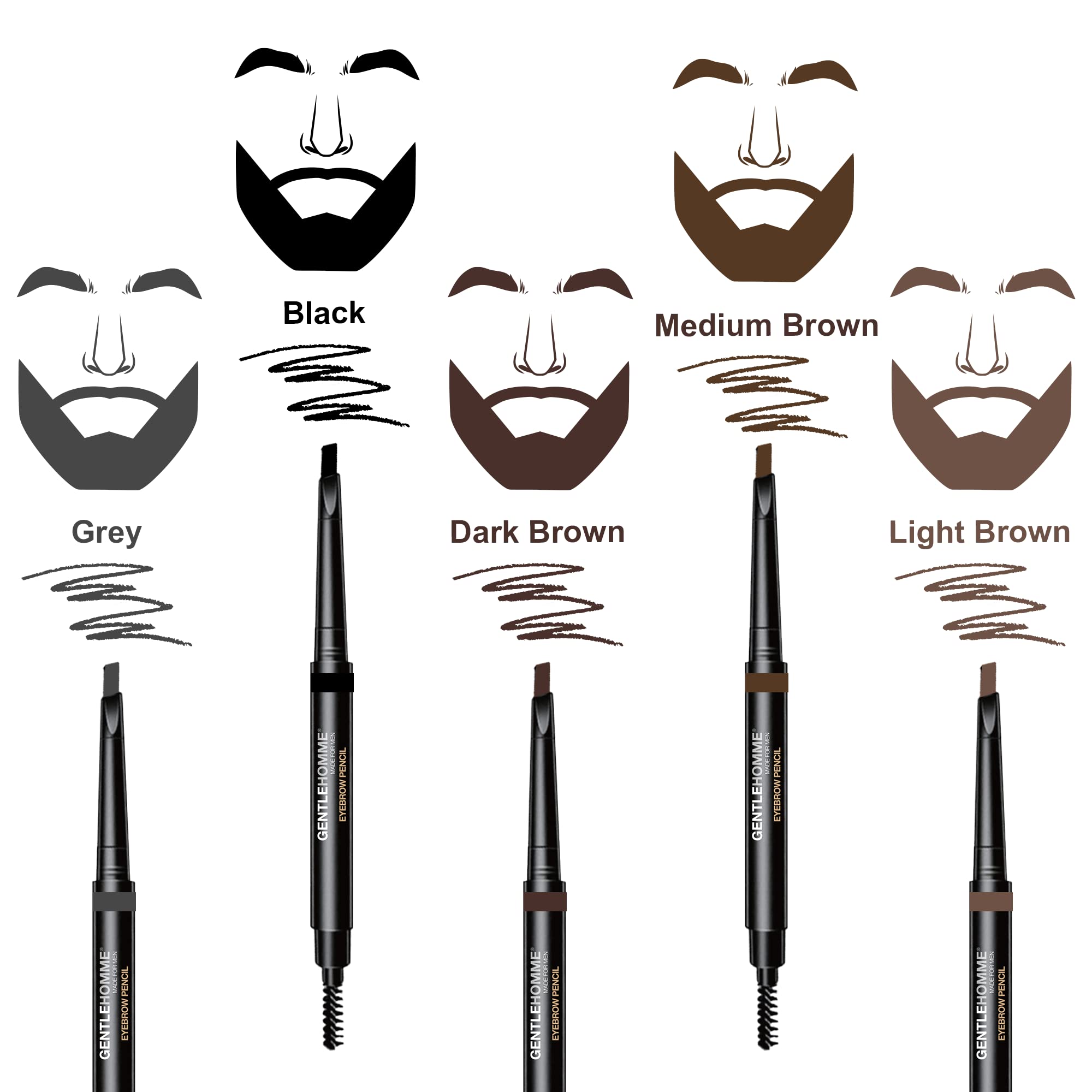 Gentlehomme brow pencil available in five shades to match tones