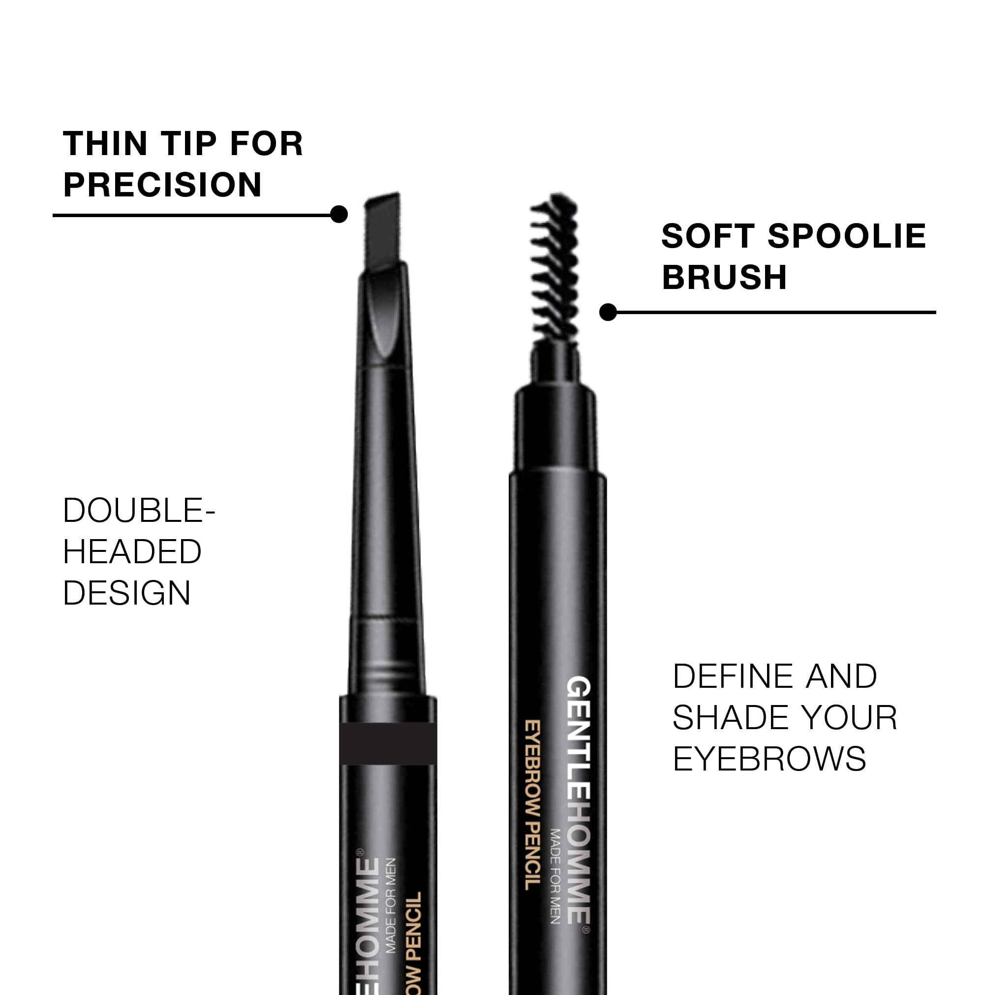 Gentlehomme eyebrow pencil creates natural, defined brows.