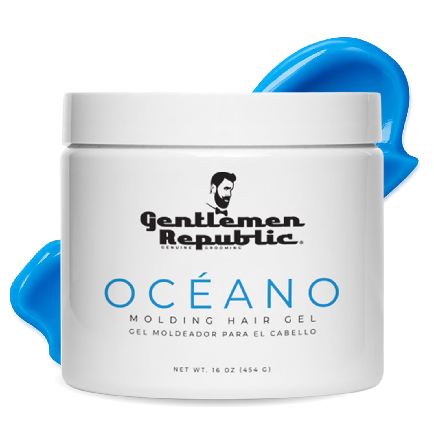 Gentlemen Republic Oceano hair gel 16oz bottle, long-lasting hold and shine.