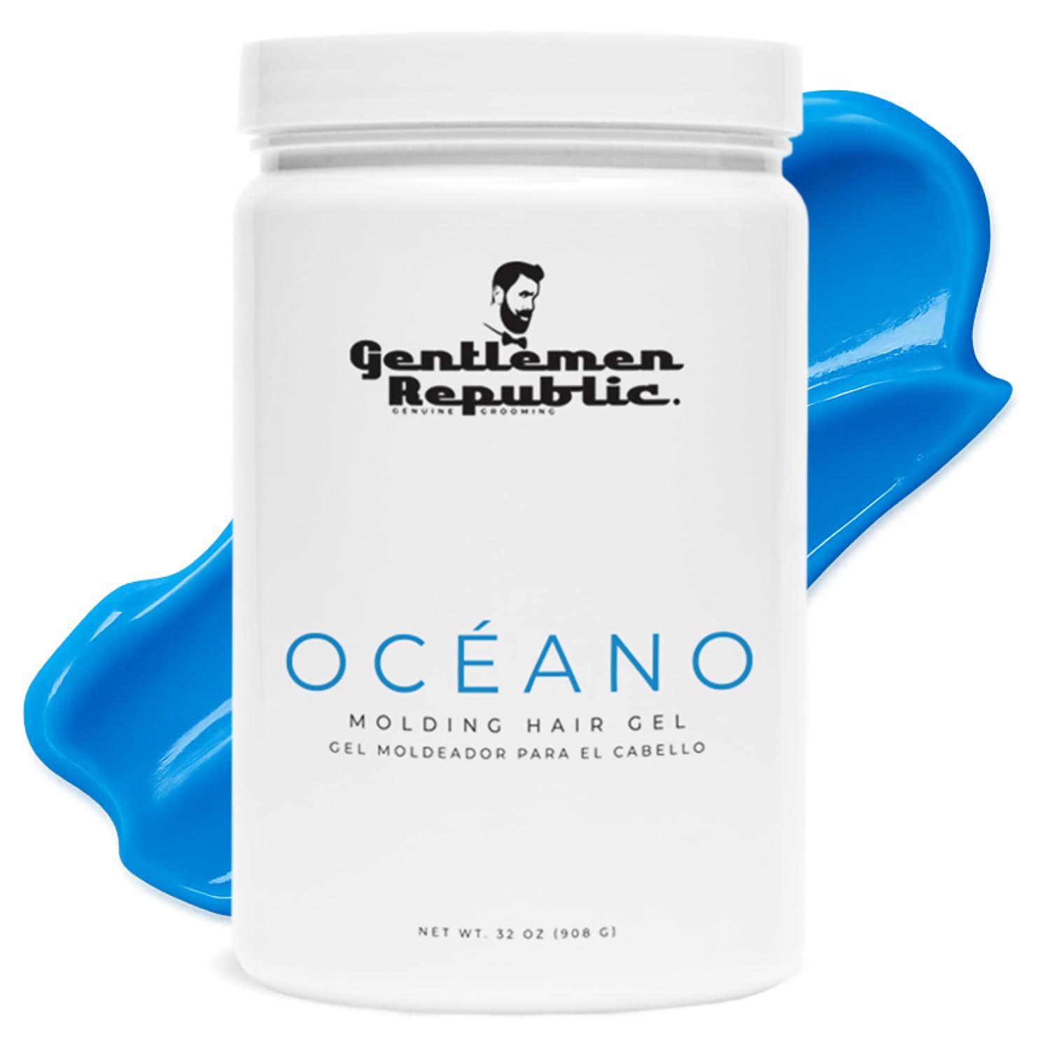 Gentlemen Republic Oceano hair gel bottle demonstrates strong hold and lasting shine.