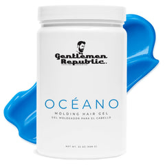 Gentlemen Republic Oceano hair gel bottle demonstrates strong hold and lasting shine.
