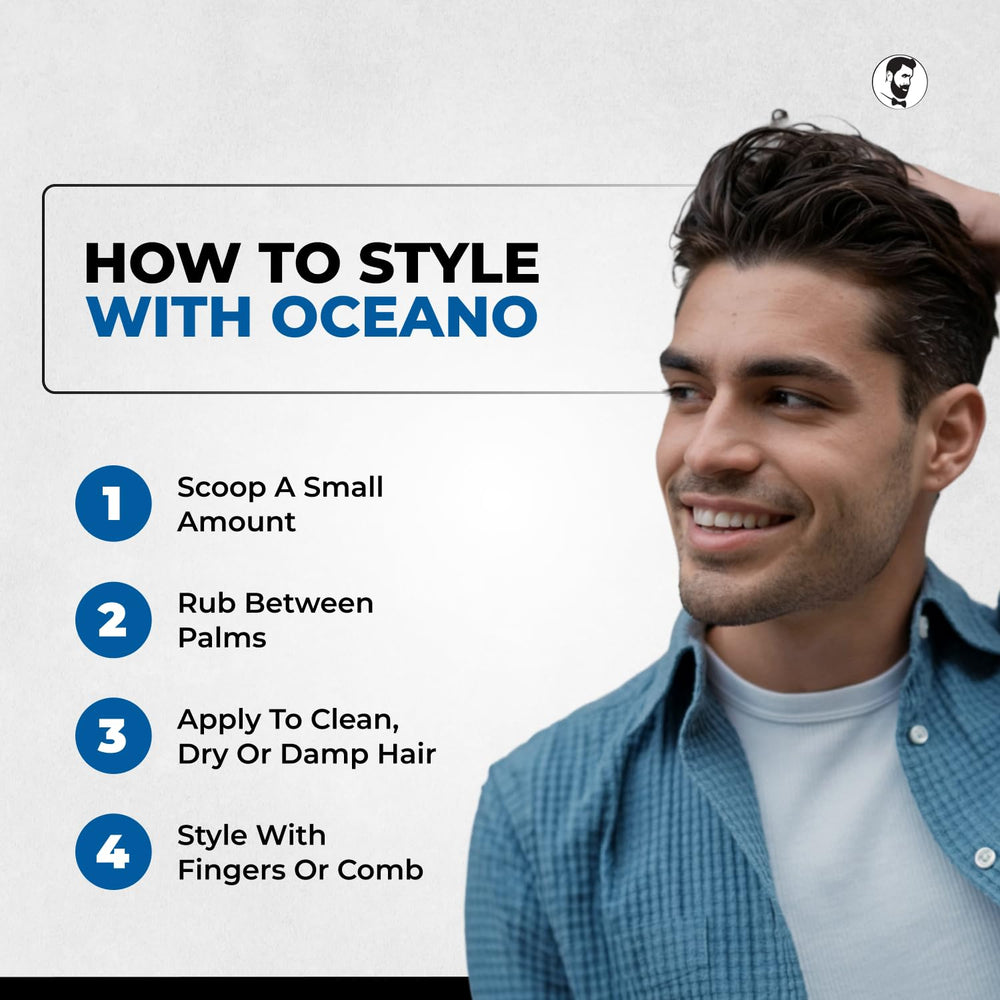 Oceano bottle emphasizes USA-made premium grooming quality.