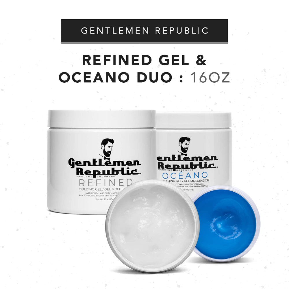 Gentlemen Republic Refined Hair Gel application shows smooth, non-flaking finish.