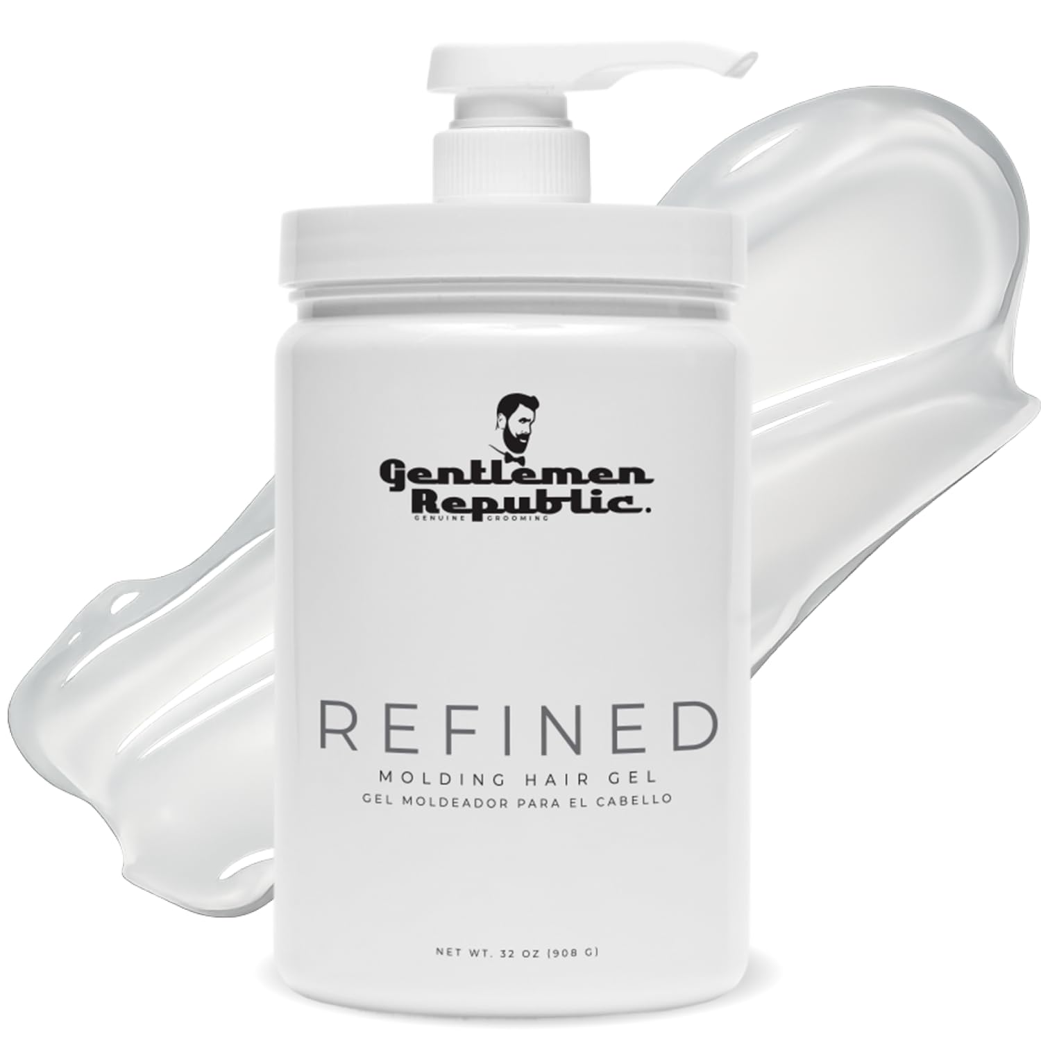 Gentlemen Republic Refined Gel pump bottle for easy styling and lasting hold.