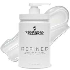 Gentlemen Republic Refined Gel pump bottle for easy styling and lasting hold.