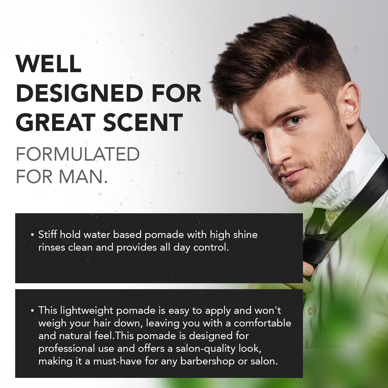 Close-up of Gentlemen Republic Stiff Pomade for a shiny, sleek texture