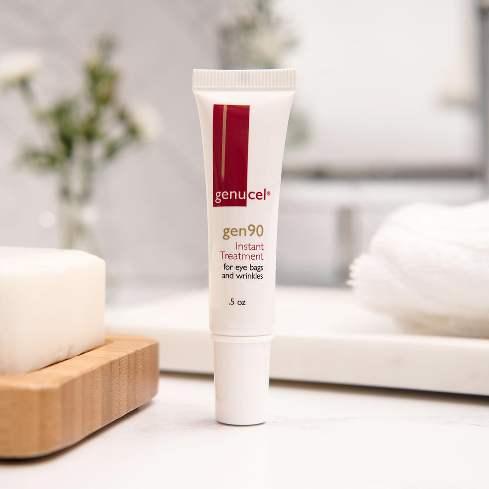 Genucel Gen90 wrinkle smoothing effect around crow's feet.