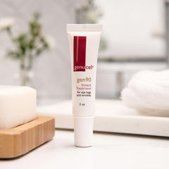 Genucel Gen90 wrinkle smoothing effect around crow's feet.