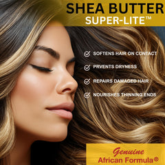 Genuine African Formula Shea Butter Super-Lite adds a natural shine to hair