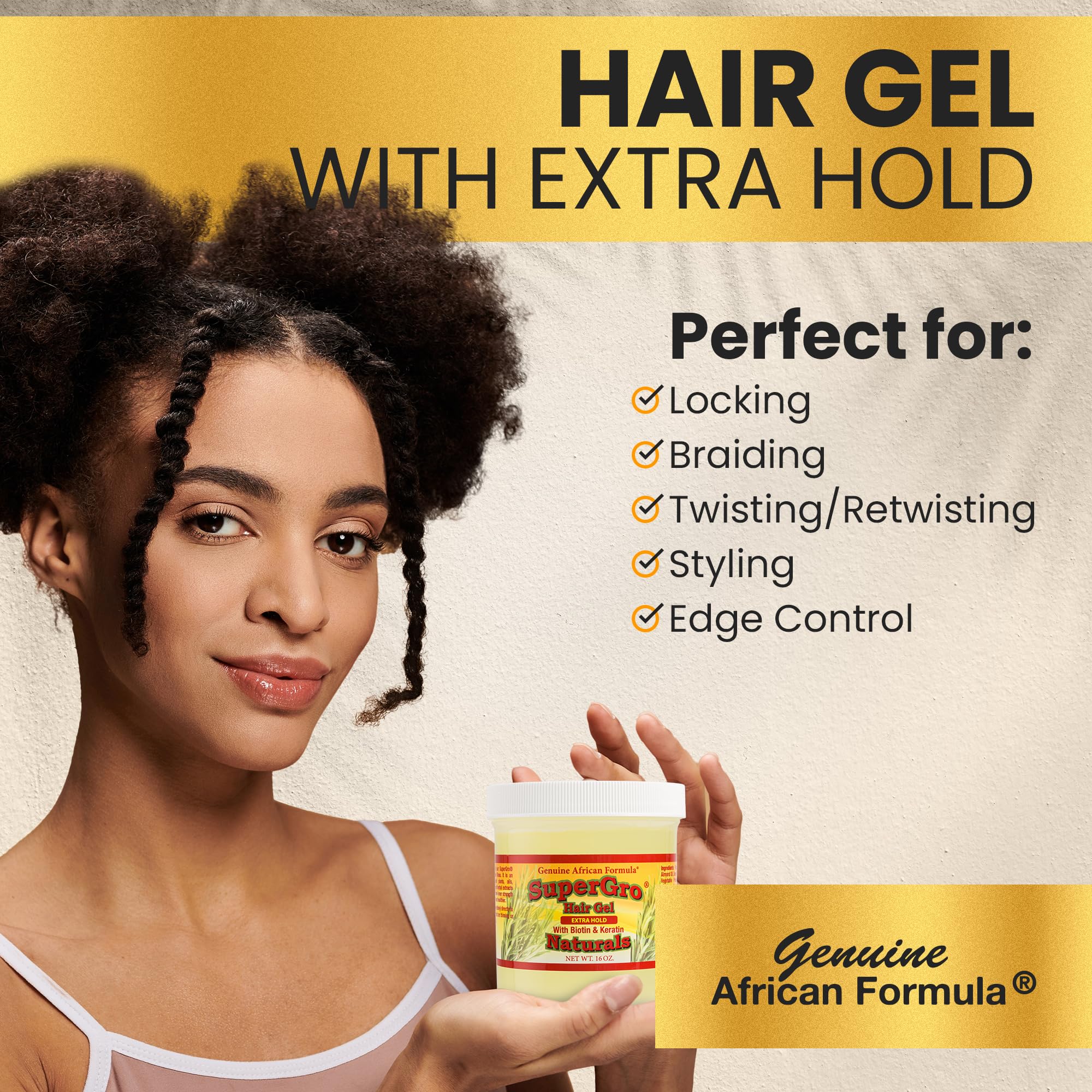 Genuine African Formula SuperGro gel for braids and twists styling
