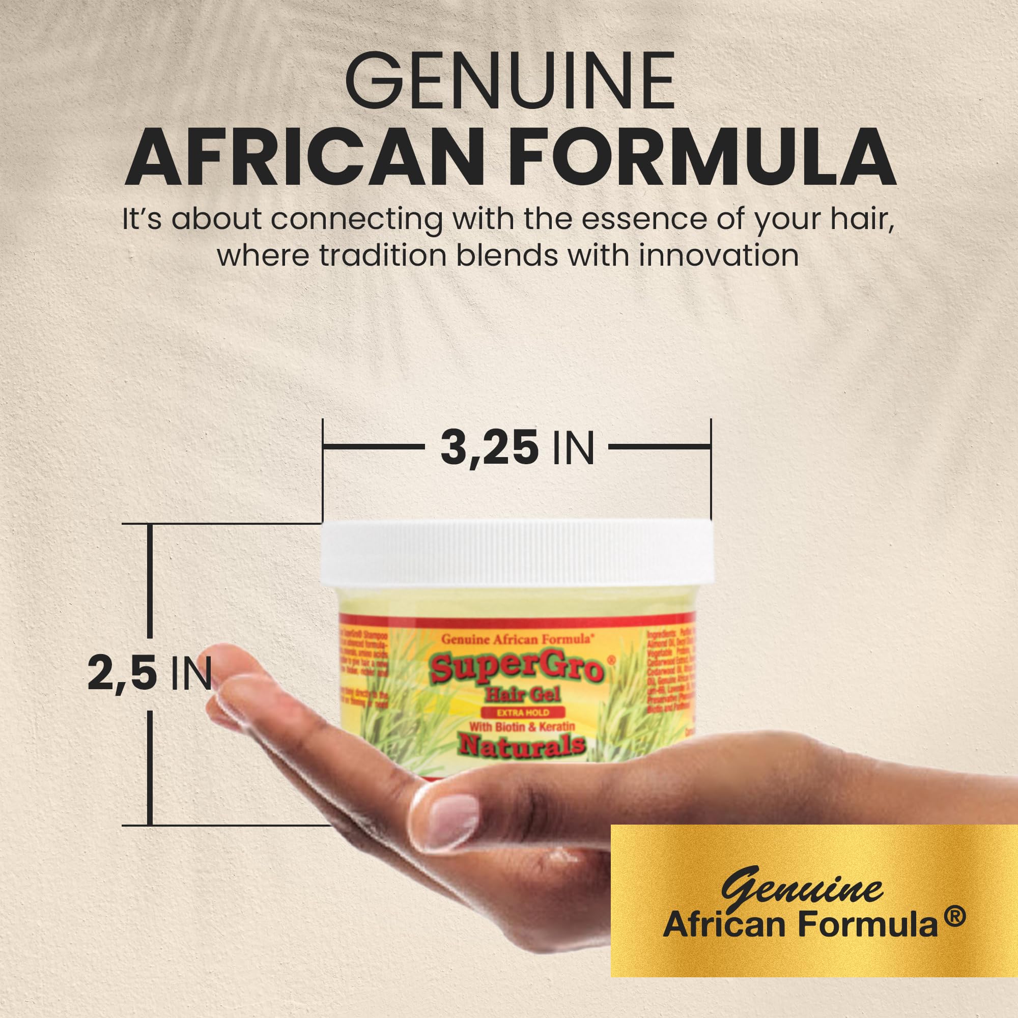 Genuine African Formula SuperGro packaging is sturdy and travel-friendly