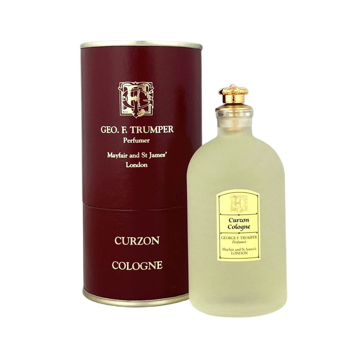 Geo F. Trumper Curzon Cologne bottle, timeless English fragrance for daily refinement.