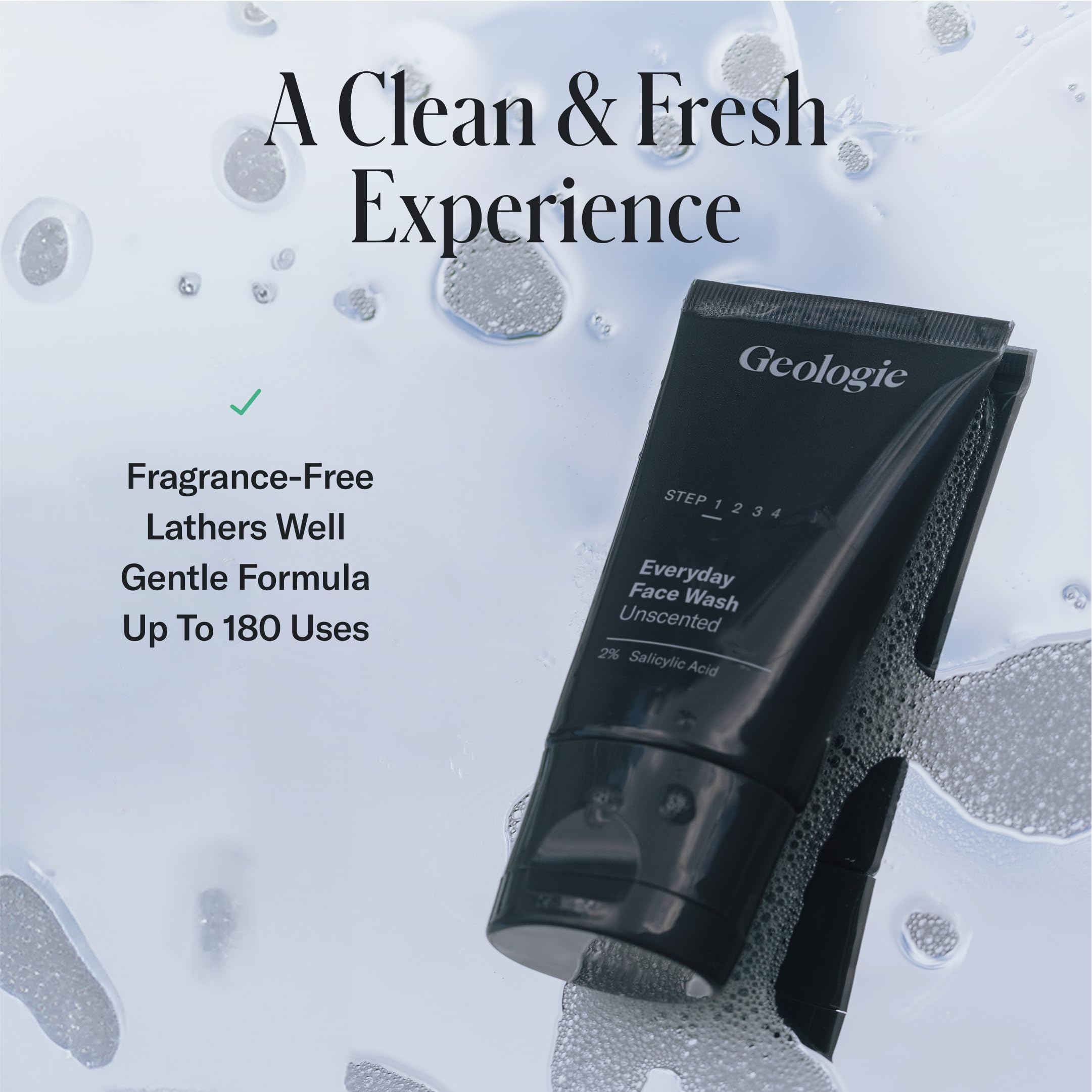 Geologie 2% Salicylic Acid label detail emphasizes trusted branding.