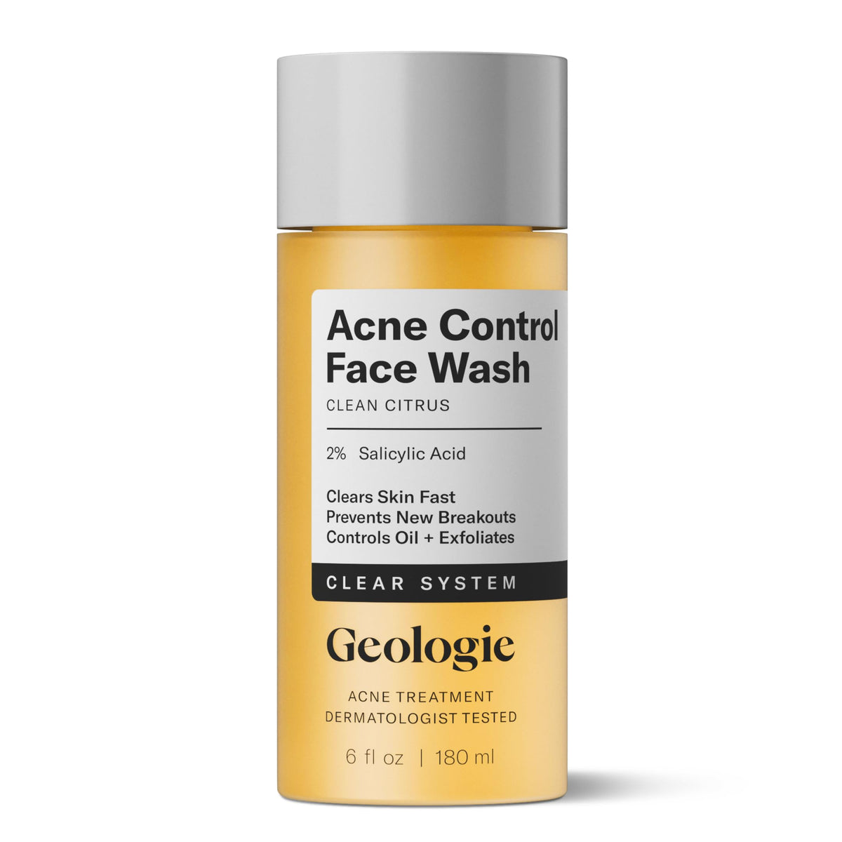 Geologie Acne Control Face Wash bottle front for daily cleansing and oil control