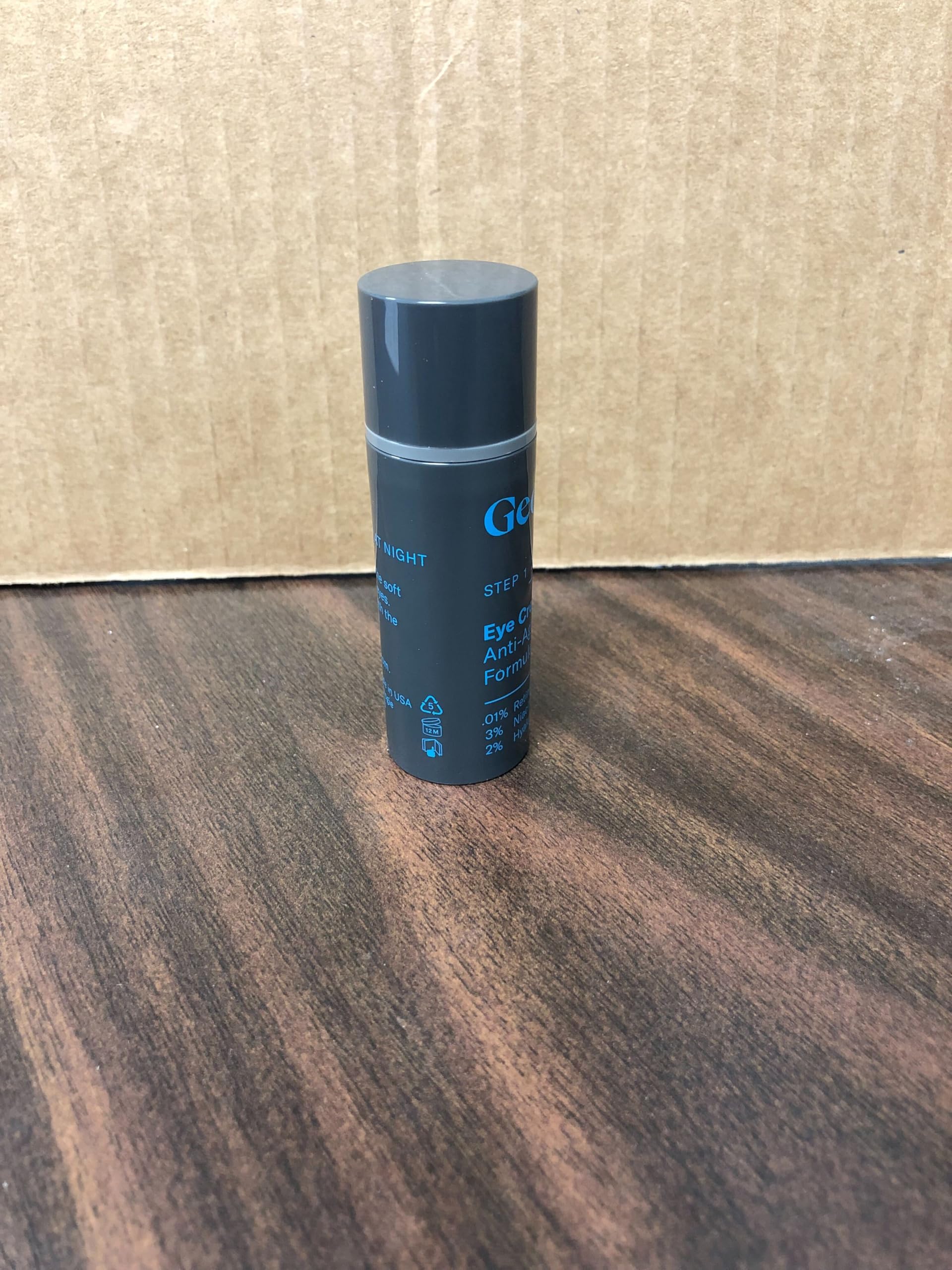 Geologie eye cream microdose retinol suggests subtle renewal overnight.