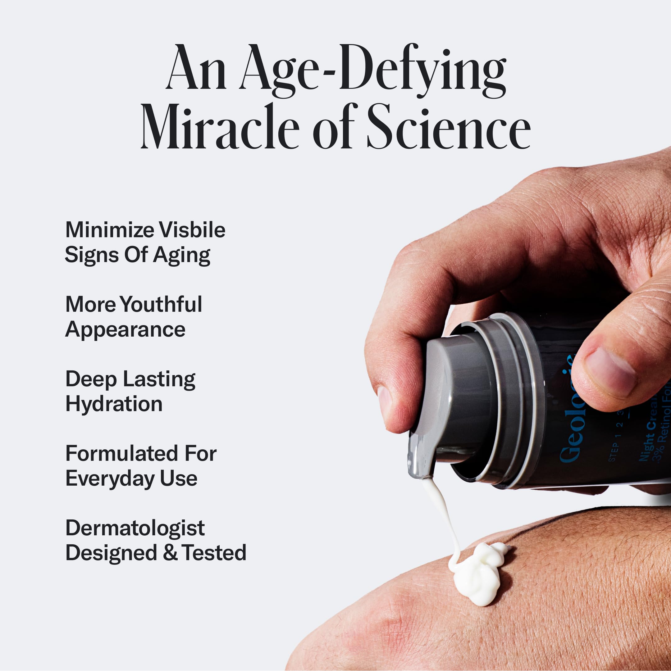 Geologie Retinol Night Cream niacinamide-hyaluronic panel illustrating hydration and balance.