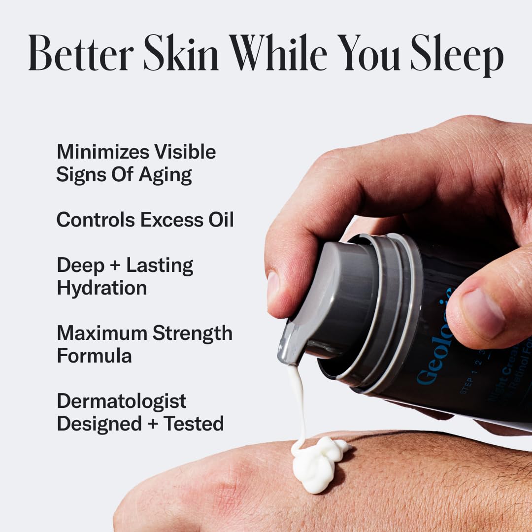 Geologie retinol night cream supports smoother texture while you sleep