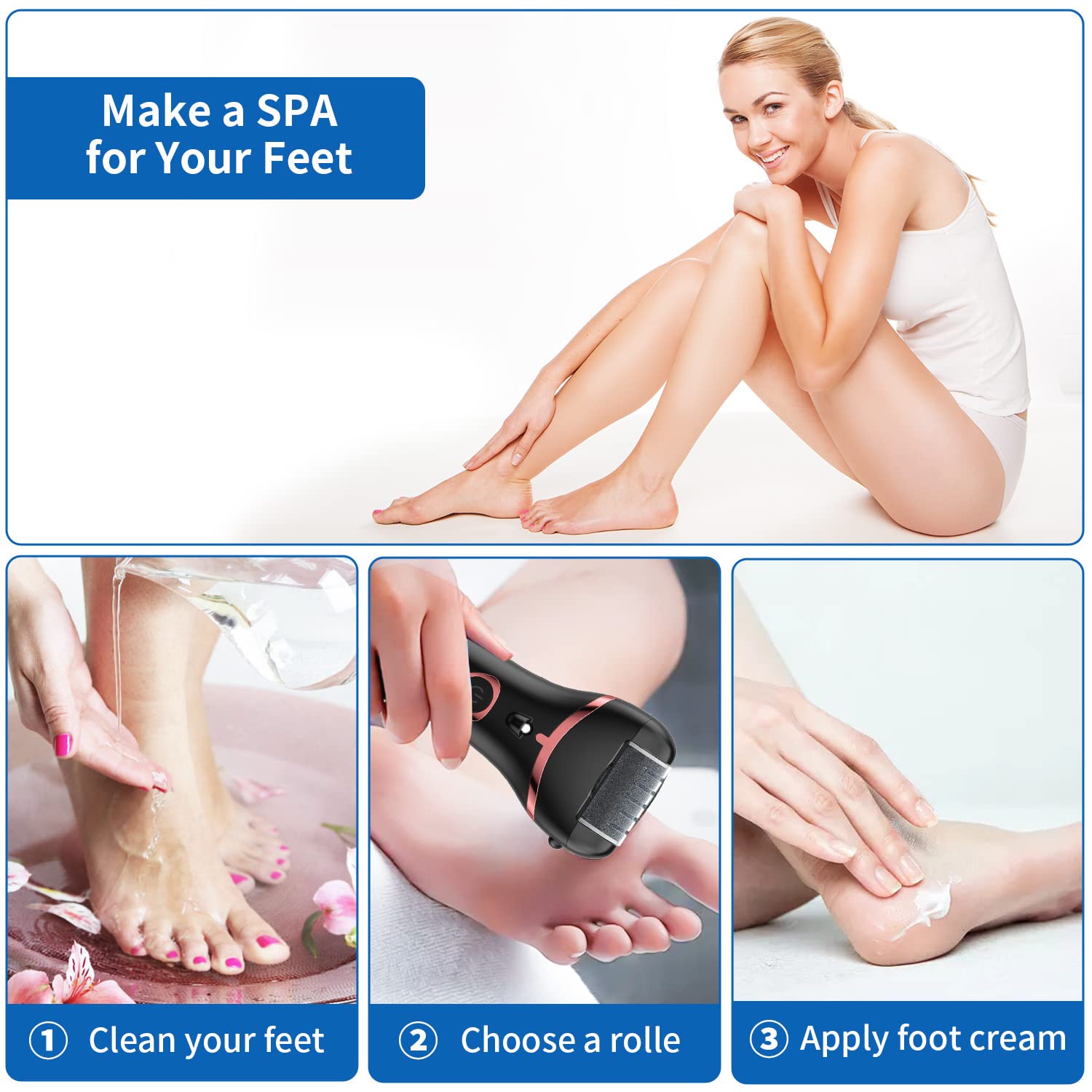 Geopu eight-in-one pedicure kit case and cable organized for convenient at-home spa care.