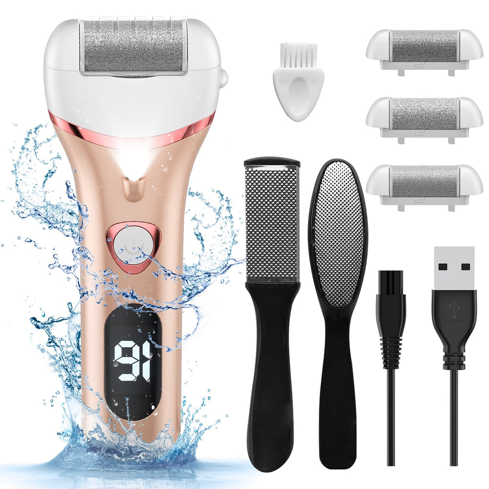 Geopu Electric Foot Callus Remover front view highlights compact design for easy at-home foot care.