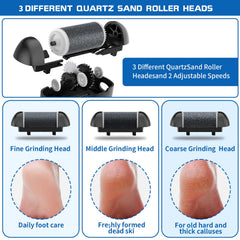 Geopu electric foot callus remover with LED light in action, precise dead skin targeting.