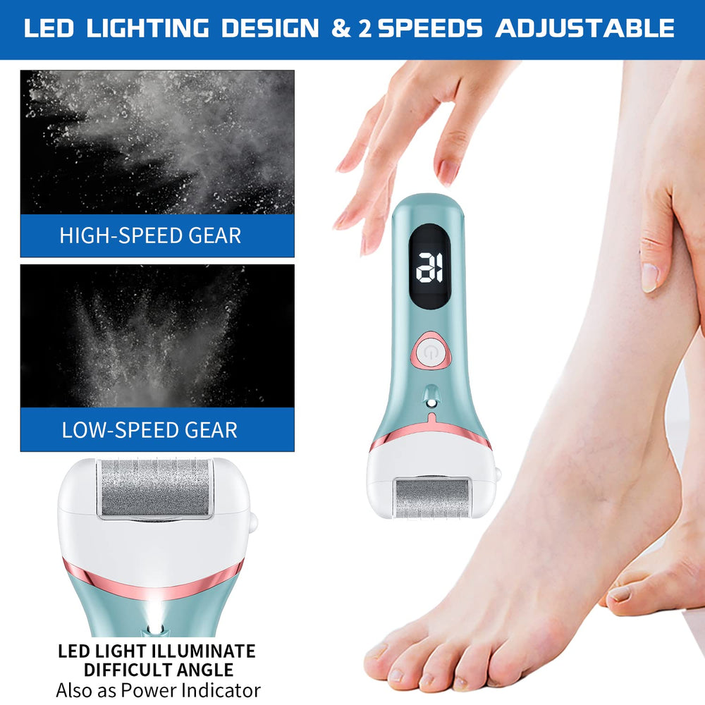 Geopu callus remover with interchangeable roller heads for customized smoothing