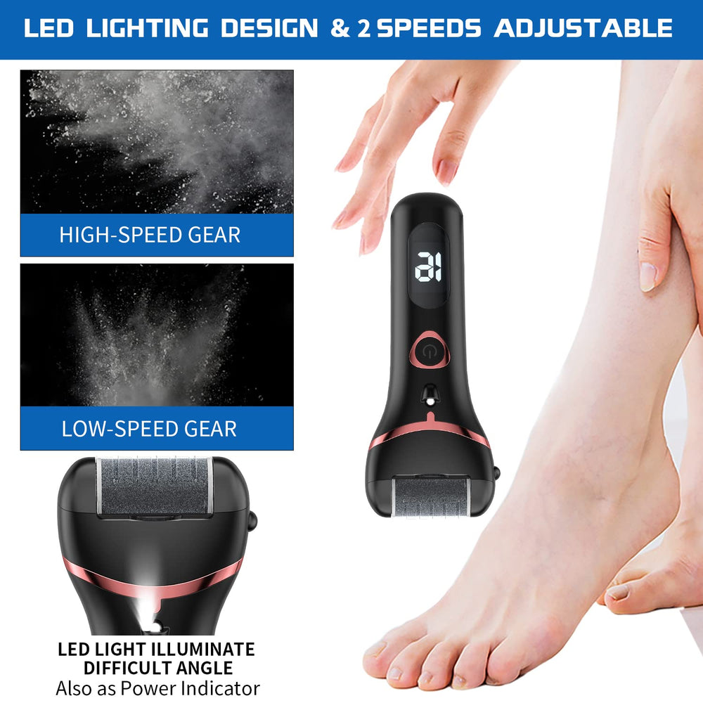Geopu foot file roller heads close-up highlighting replaceable heads for customizable care.