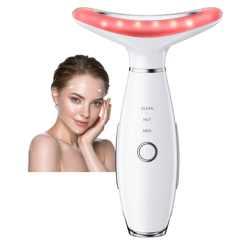 Gequip neck face massager with sensing ring for easy activation.