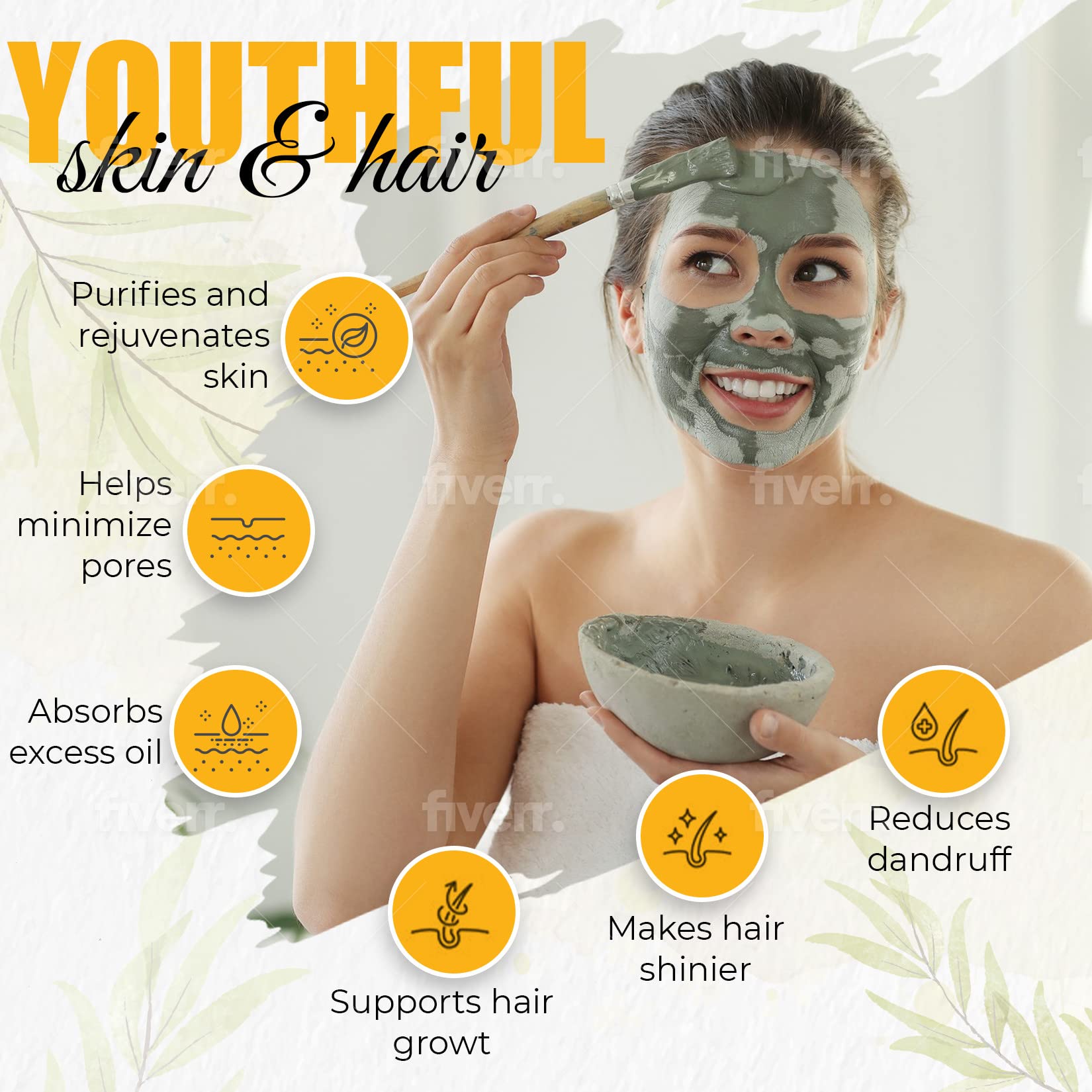 GER General Merchandise Calcium Bentonite Clay for facial masks