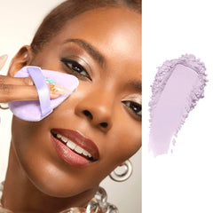 Gerard Cosmetics Slay the Bake purple under-eye application shows brightening for dull undertones