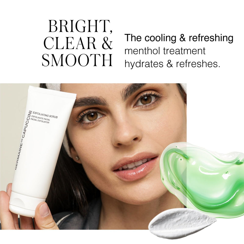 Germaine de Capuccini exfoliating face scrub mint refresh image featuring a cooling effect.