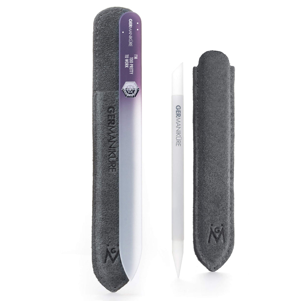 GERMANIKURE crystal glass cuticle stick for precise, gentle cuticle work and detail