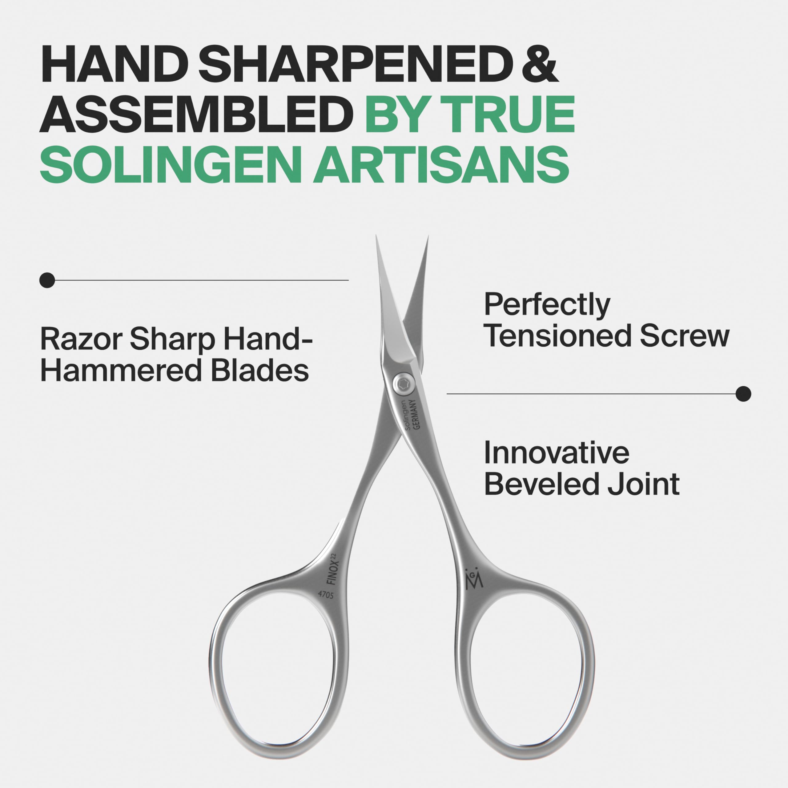 GERmanikure cuticle scissors in leather case for on‑the‑go care.