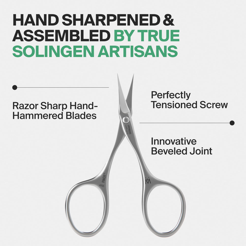 GERmanikure cuticle scissors in leather case for on‑the‑go care.