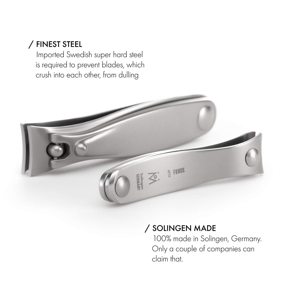 GERMANIKURE Solingen craftsmanship indicator on tools for high-quality steel.