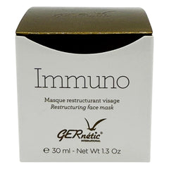 Gernetic Immuno Restructuring Face Mask jar shows creamy texture for skin renewal.