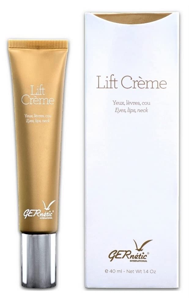 Gernetic Lift Creme eye contour demonstrates premium formula for smoother eye area.