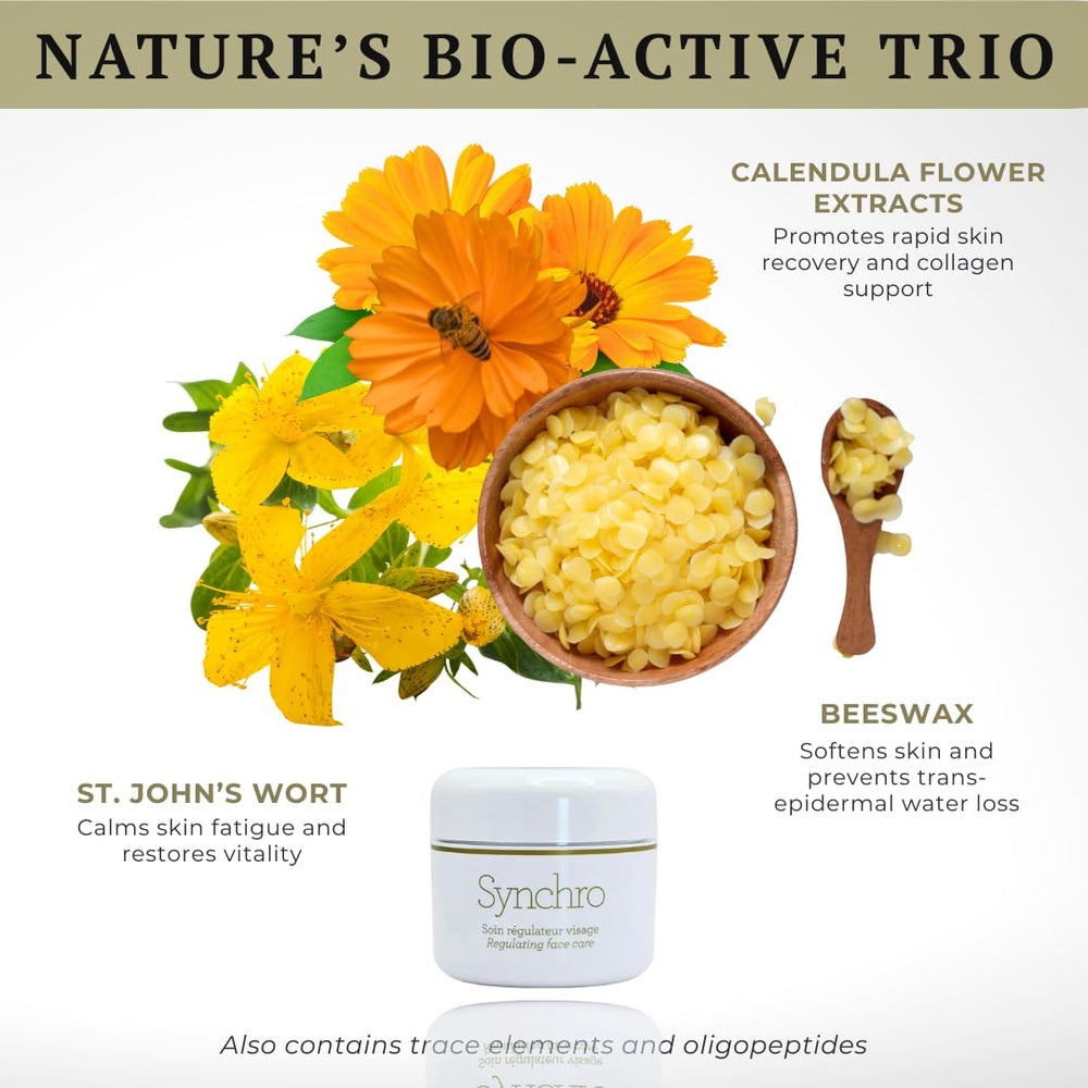 Cream spread on hand demonstrates easy application and potential elasticity support from Synchro Cream