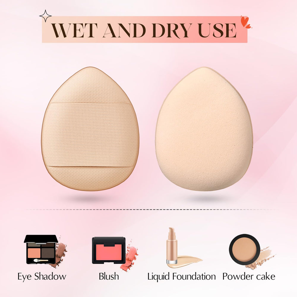 Gerrii mini puff works with dry or wet cosmetics for versatile finish