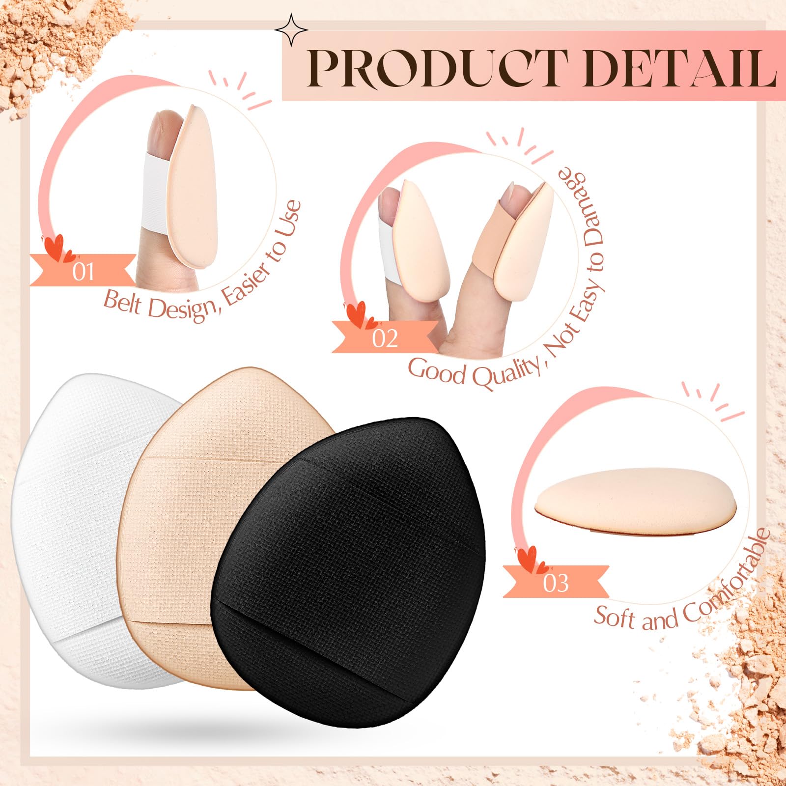Gerrii soft sponge texture ensures gentle application on delicate facial skin.