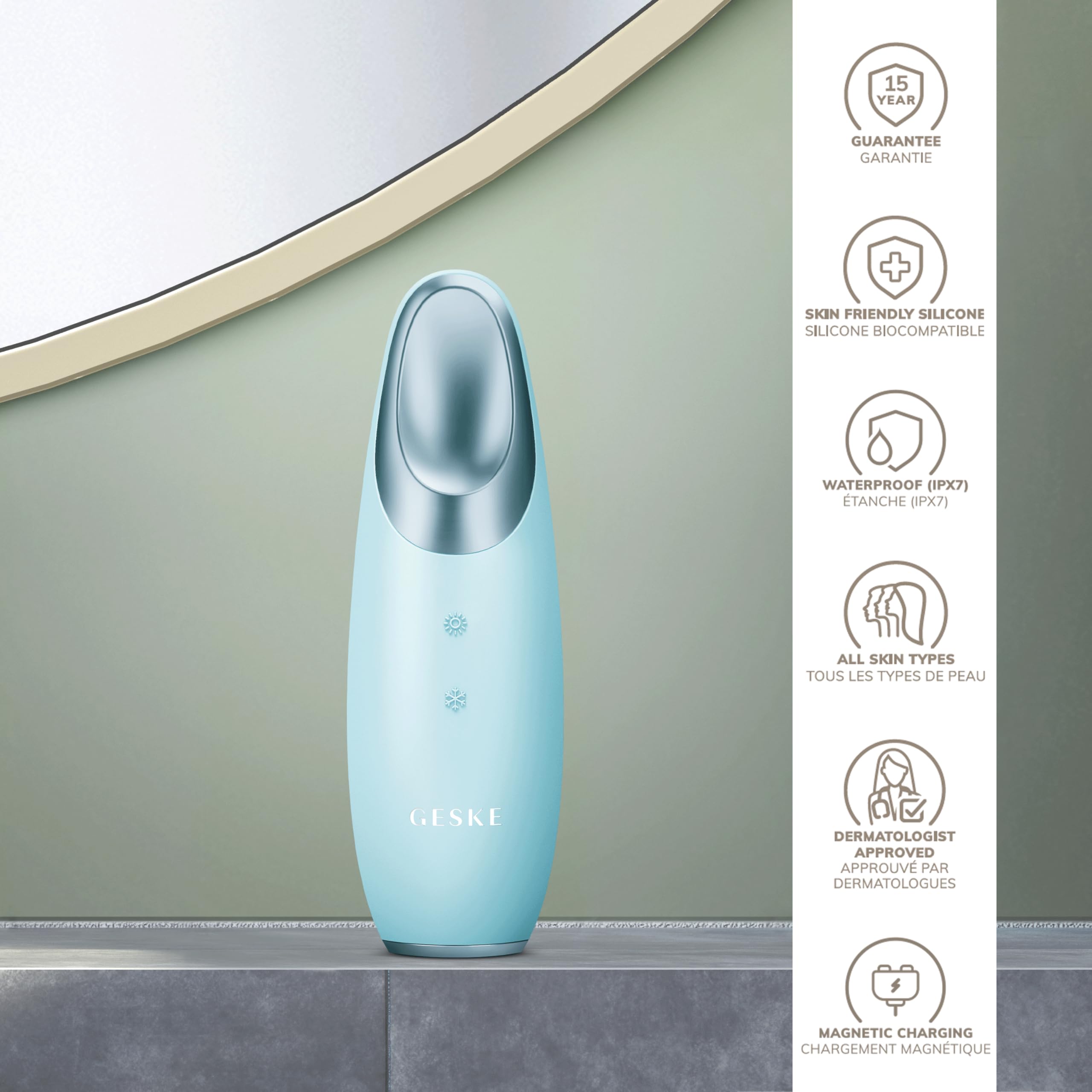 GESKE sonic pulsation delivering gentle eye massage